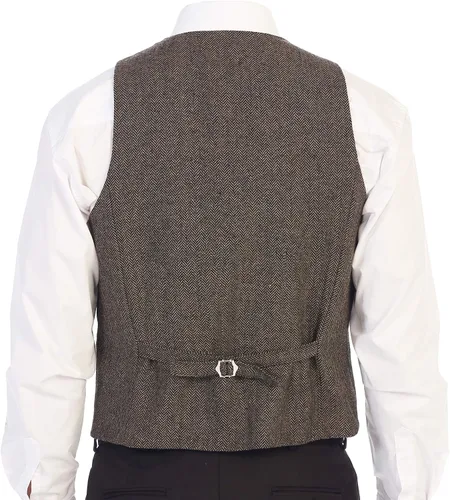 Miniatura 114 de Gioberti Chaleco de tweed formal de 6 botones para hombres