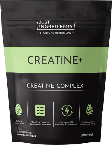 JUST INGREDIENTS Polvo de Monohidrato de Creatina con Complejo Mineral Fúlvico Rejen - Apoya la Recuperación Muscular, Energía, Fuerza, Función