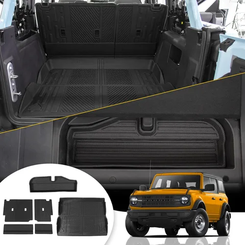 Miniatura 9 de Tapete de carga compatible con Ford Bronco 2021, 2022, 2023, 2024, 2025, protector de asiento trasero, forro de carga para maletero y accesorios