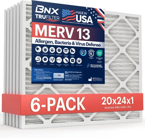 Miniatura 38 de BNX TruFilter - Filtro de aire 10 x 10 x 1 MERV 13, electrostático plisado, para aire acondicionado, HVAC y hornos, para alergias, polen, moho