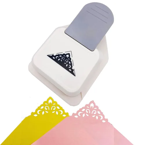Perforadora de esquina grande para manualidades, diseño de flores triangulares, suministros para álbumes de recortes, cortador de fotos, suministros