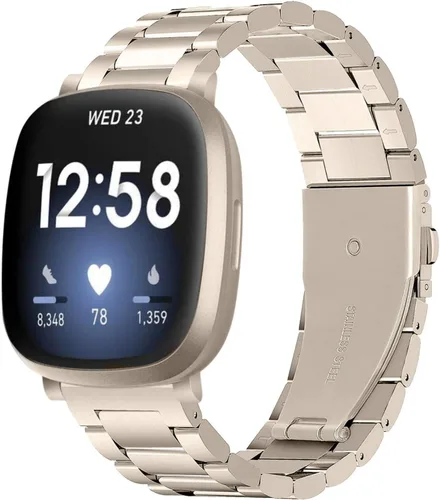 Miniatura 11 de Correa de acero inoxidable compatible con Fitbit Versa 4 / Fitbit Sense 2 / Fitbit Versa 3 / Fitbit Sense, correas de reloj de metal ajustables