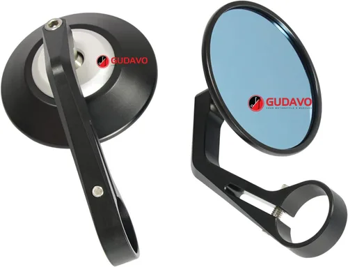 Miniatura 10 de Manillar redondo para motocicleta Retrovisores laterales compatibles con Triumph APRILIA DUCATI HONDA KAWASAKI MOTO GUZZI SUZUKI TRIUMPH YAMAHA Negro