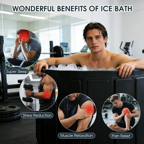 Miniatura 8 de Ice Bath - Bañera fría – Baño de hielo portátil para adultos, bañera plegable aislada de 6 capas para crioterapia y recuperación muscular, bañera