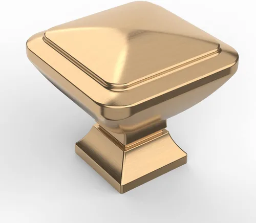 Miniatura 7 de Asidrama Paquete de 6 pomos de latón cepillado de 1-1/4 pulgadas para gabinetes de cocina, pomos dorados para aparadores, perillas de cajones