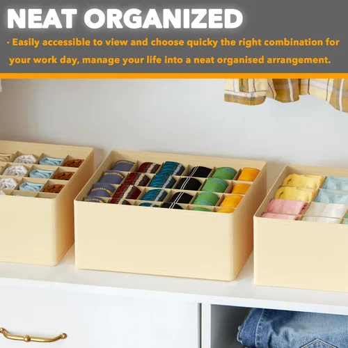 Miniatura 6 de SpaceAid Organizador Divisor de Cajón de Calcetines Paquete de 3, 64 Celdas Organizadores de Ropa Interior para Cómoda Armario Guardería