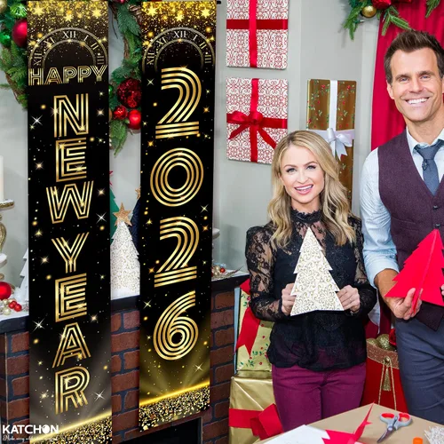 Miniatura 7 de KatchOn, Cartel extra grande de feliz año nuevo – 72 x 12 pulgadas Decoraciones de Año Nuevo 2026 Suministros de fiesta de Año Nuevo 2026