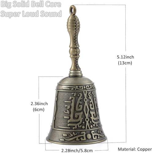 Miniatura 2 de Campana de llamada de latón macizo súper fuerte para tocar en la boda, campanas de mano de nuevo estilo para personas mayores, campanas de mano