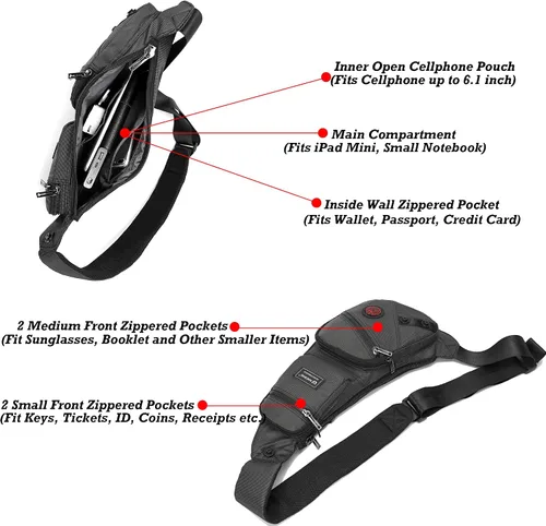 Miniatura 28 de Nicgid Sling Bag - Mochila bandolera para hombre), LYSB01NH075BJ-SPRTSEQIP