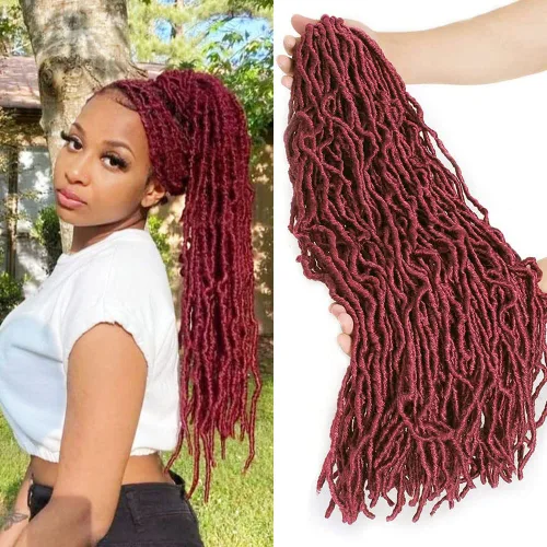Miniatura 18 de 36 pulgadas, 7 paquetes de rastas suaves de ganchillo de cabello entero, no extendidas, largas y largas, trenzas de pelo sintético preenrolladas, 1b
