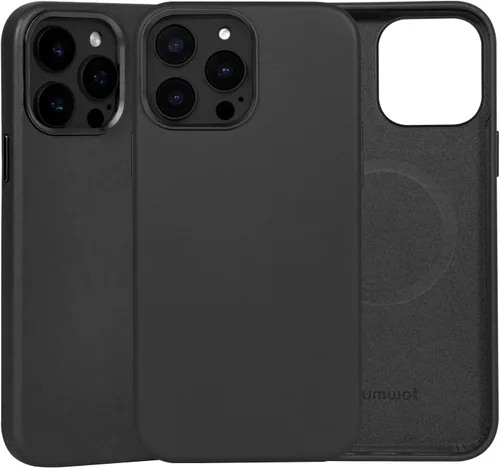 Miniatura 28 de Funda de cuero genuino para iPhone 13 Pro, cuero de grano completo, compatible con MagSafe y carga inalámbrica, bisel de la cámara con botones