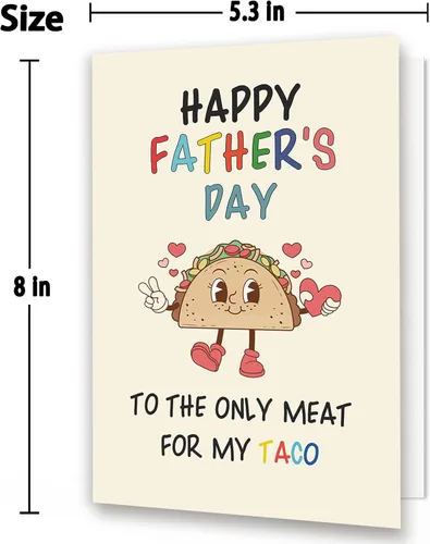 Miniatura 6 de Taco - Tarjeta de regalo para el día del padre de parte de la esposa, regalo feliz del día del padre para marido novio, tarjeta divertida del día