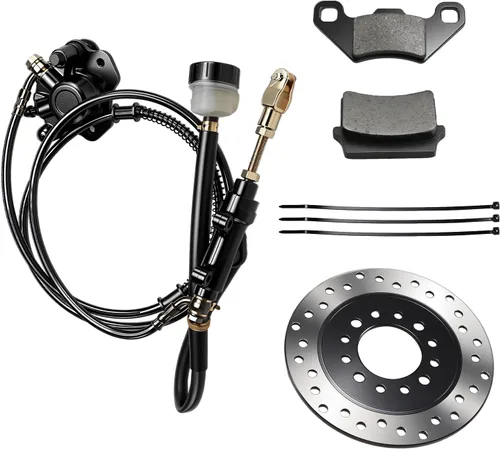 Miniatura 8 de Sistema de Calibrador de Freno de Disco Hidráulico Trasero Juego de Pastillas de Rotor Compatible con Moto de Cross, Quad, ATV, Go-kart de 150cc