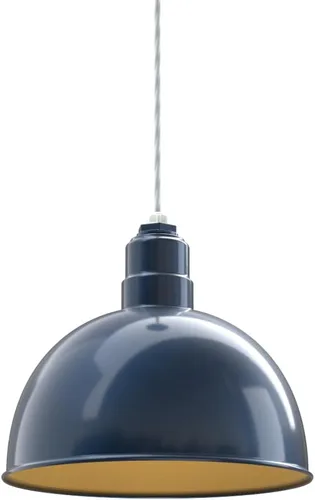 Miniatura 41 de Steel Lighting Co. Colgante de cuenco rosa Lámpara montada en el techo Cúpula de 15 pulgadas vástago de 12 pulgadas Estilo granero de acero
