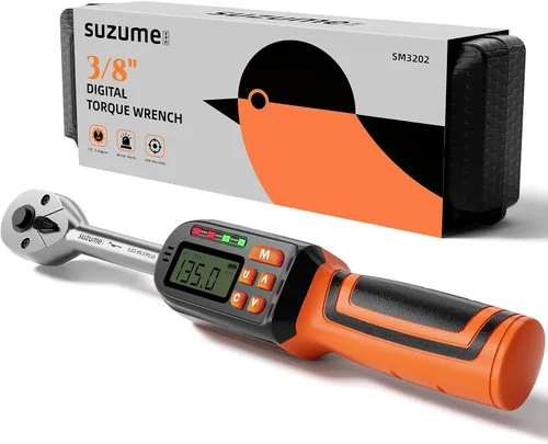 Llave dinamométrica digital SUZUME de 3/8 de pulgada (4.9-99.6 pies-libra / 6.6-135 N·m) ±2% Llave dinamométrica digital de alta precisión con