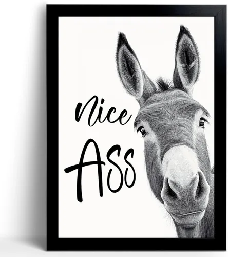 Miniatura 10 de calmart Arte Gracioso de Pared de Elefante - Imágenes de Elefante Lavando en Bañera para Pared Pinturas de Animales Por Favor Siéntate Usted Cartel