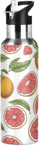 Miniatura 8 de Grapefruit Fruits Stainless Steel Vacuum Insulated Water Bottle 32 Oz Leakproof Water Bottles, BPA-Free Sports Water Bottle with Straw
