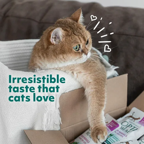 Miniatura 6 de Optimeal Comida húmeda para gatos sin grano en sobres – Carne de res y conejo en salsa sabrosa, alto contenido en proteínas y tiernos trozos ricos