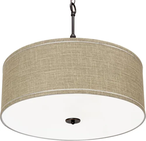 Miniatura 6 de Revel Adelade 22" Moderno candelabro con Tambor de la tela de sombra difusor de gas temperado, RV-CC230960-OB, 60.00watts Bronce aceitado