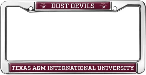 Miniatura 359 de Texas A&M University - Texarkana Mascot - Marco de metal estándar para placa de matrícula de tamaño completo