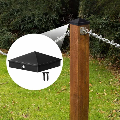 Miniatura 4 de Cubiertas de poste de aluminio Dunzy Tapas de poste de valla de pirámide para manga nominal con tornillos para buzón de correo al aire libre