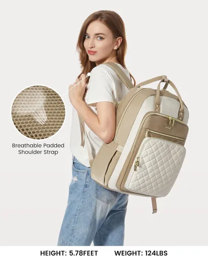 Miniatura 6 de LOVEVOOK Mochila para computadora portátil para mujer, mochila para trabajo de viaje, bolsa de computadora para enfermera, profesora, bolsa