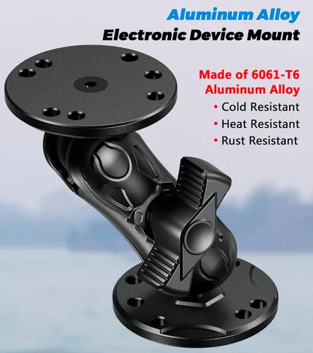 Miniatura 2 de VAZESWIN Soporte de bola de aleación de aluminio de 1 pulgada para Garmin Striker 4, soporte buscador de peces con placas redondas de orificio AMPS