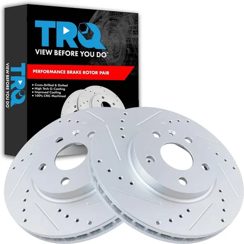 Miniatura 148 de TRQ Juego de rotores de freno de rendimiento trasero con revestimiento G premium compatible con Mazda 6 2014-2021