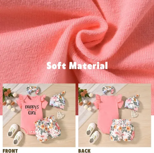Miniatura 10 de Aalizzwell Conjunto de pantalones cortos para bebé recién nacido para el verano