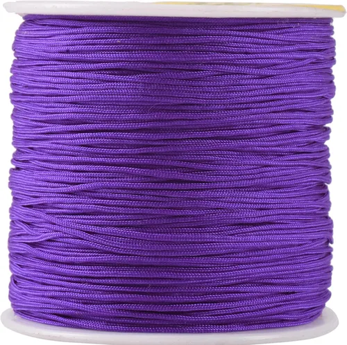 Miniatura 99 de KONMAY 1 rollo de cuerda de nailon para hacer pulseras de 150 yardas, trenzado de nailon Shamballa Macramé/cordón de cuentas de 0.4mm, cordón