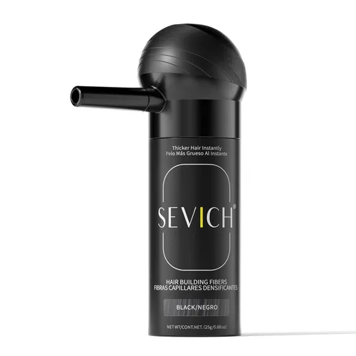 Fibras de pelo SEVICH con aplicador en spray - Fibras naturales para engrosar el cabello para hombres y mujeres, plenitud instantánea, resistente al