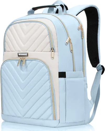 Miniatura 23 de Mochila de viaje para laptop, mochila escolar para adolescentes, niñas, niños, mochila universitaria acolchada grande de 15.6 pulgadas para mujeres