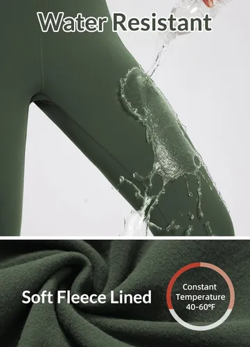 Miniatura 42 de baleaf Leggings con forro polar para mujer, impermeables, pantalones de senderismo de invierno, mallas térmicas para correr, bolsillos