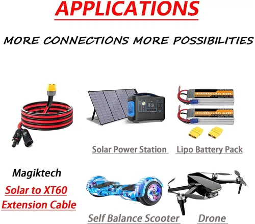 Miniatura 7 de Cable de extensión de carga solar a XT60, conector solar de 12 pies a XT60, cable adaptador para puerto de entrada XT60, estación de energía