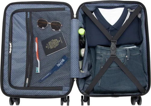 Miniatura 2 de Ben Sherman Heathrow Hall - Maleta de 8 ruedas extensible y ligera, color gris oscuro, azul (Vivid Blue)), 181557VB
