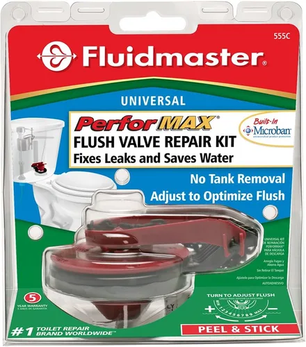 Miniatura 4 de Fluidmaster 555CRP8 Universal PerforMAX Kit de reparación de válvula de descarga de inodoro de 5 minutos de 2 pulgadas.