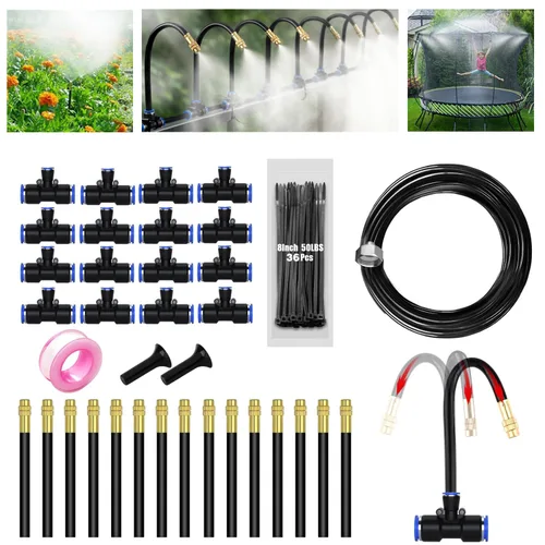 Miniatura 7 de Sistema de riego por goteo ajustable de 360° - Kit de rociadores de trampolín de agua para niños diversión de verano. Sistema de riego de plantas