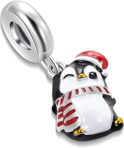 Miniatura 2 de QeenseKc Muñeco de nieve de Navidad, elfo, ciervo, dulce pan de jengibre, abalorio de invierno para pulsera Pandora