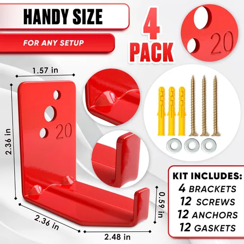 Miniatura 2 de Soporte de pared para extintor de incendios para el hogar, 4 soportes de extintor de incendios ajustables para la casa, tornillos de soporte