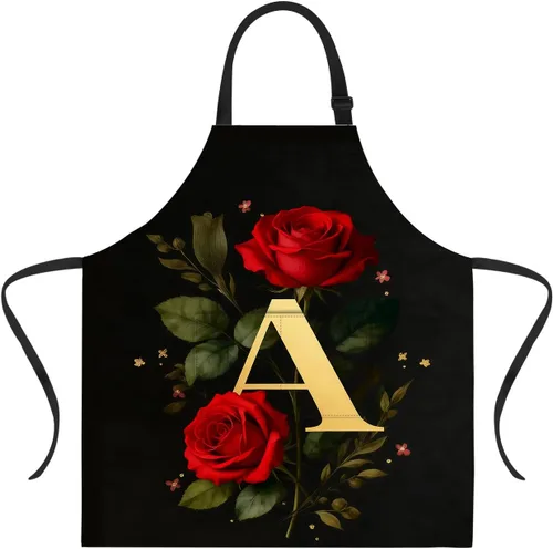 Miniatura 11 de ANNA QUEEN Delantal con 2 bolsillos impermeable para mujeres y hombres, estampado floral ajustable para cocina, hornear, barbacoa