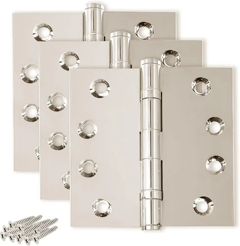 Miniatura 11 de Bisagra negra resistente para puerta, rodamiento de bolas negro mate, 4 x 4 pulgadas, resistente, juego de 2 bisagras de puerta de latón macizo