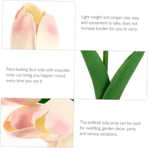 Miniatura 2 de IMIKEYA 10 piezas de tulipán de imitación de tacto de tulipán, flores de tulipán falso, flores artificiales para fotografía de flores, flores