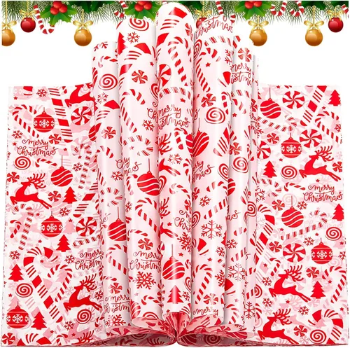 100 piezas de hojas de papel encerado de Navidad para alimentos, papel para envolver sándwiches, envoltorios para delicatessen, forros impermeables