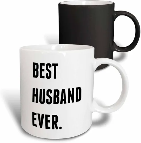 Miniatura 8 de 3dRose Taza de café, tamaño – 11 oz – Best Husband Ever, letras negras sobre fondo blanco Xander citas inspiradoras – divertido regalo de taza