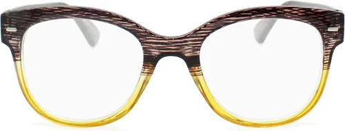 Anteojos de lectura cuadrados retro de dos tonos amarillos para hombres y mujeres para lucir modernos con visión clara, lectores resistentes y