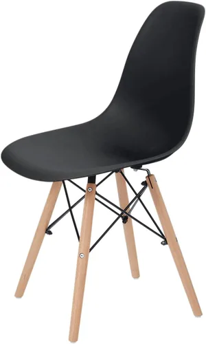 Miniatura 9 de Teamson Home Allan - Juego de 2 sillas de comedor laterales de plástico con patas de madera, color negro