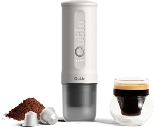 Miniatura 9 de OutIn Máquina de café espresso eléctrica portátil nano, cafetera de viaje para camping, cafetera de auto con calentamiento automático con USB-C