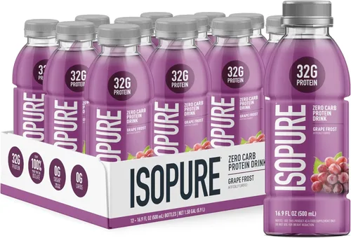 Miniatura 7 de Isopure Zero Carb 32g Proteína Clara Listo-para-Beber Transparente, Proteína de Suero Aislada, Té Verde, Paquete de 12 (El embalaje puede variar)