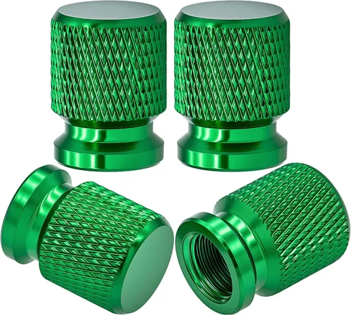 Miniatura 40 de 4 piezas de tapas de válvula de rueda con estilo púas, cubiertas universales de válvula de rueda de aleación de aluminio a prueba de polvo
