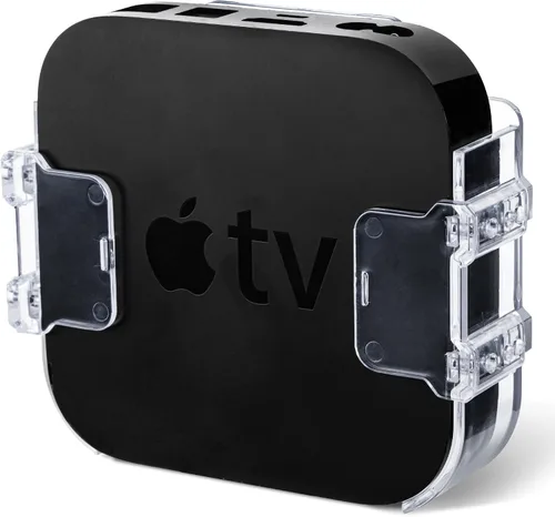 Soporte para Apple TV detrás de TV - Soporte para Apple TV (incluidos los modelos 4K) | 3 opciones de instalación con adhesivo, colgar y tornillos